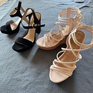 Elegant Black and Cream Women's Sandals